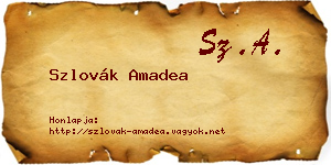 Szlovák Amadea névjegykártya